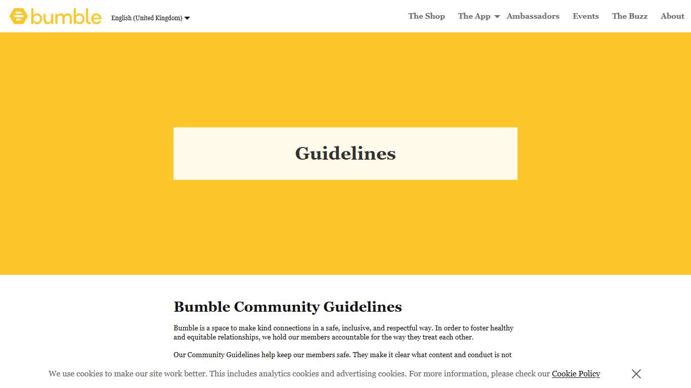 Bumble's Community Guidelines Bumble